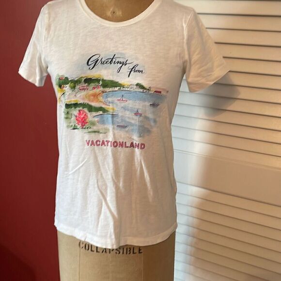 J CREW | greetings from vacationland collectors tee XS - Picture 1 of 6
